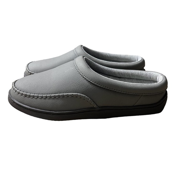 MY SLIPPERS from My Pillow Leather Gray Mule Slippers Size 9 - Picture 3 of 10
